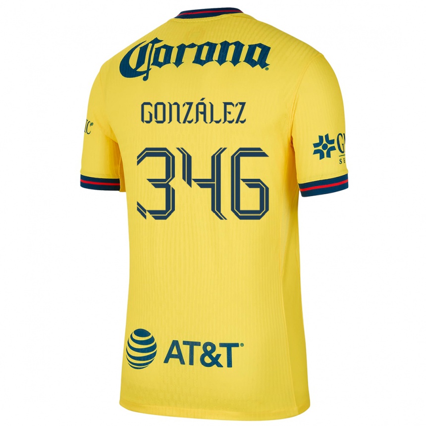 Niño Fútbol Camiseta Ricardo González #346 Amarillo Azul 1ª Equipación 2024/25 Perú