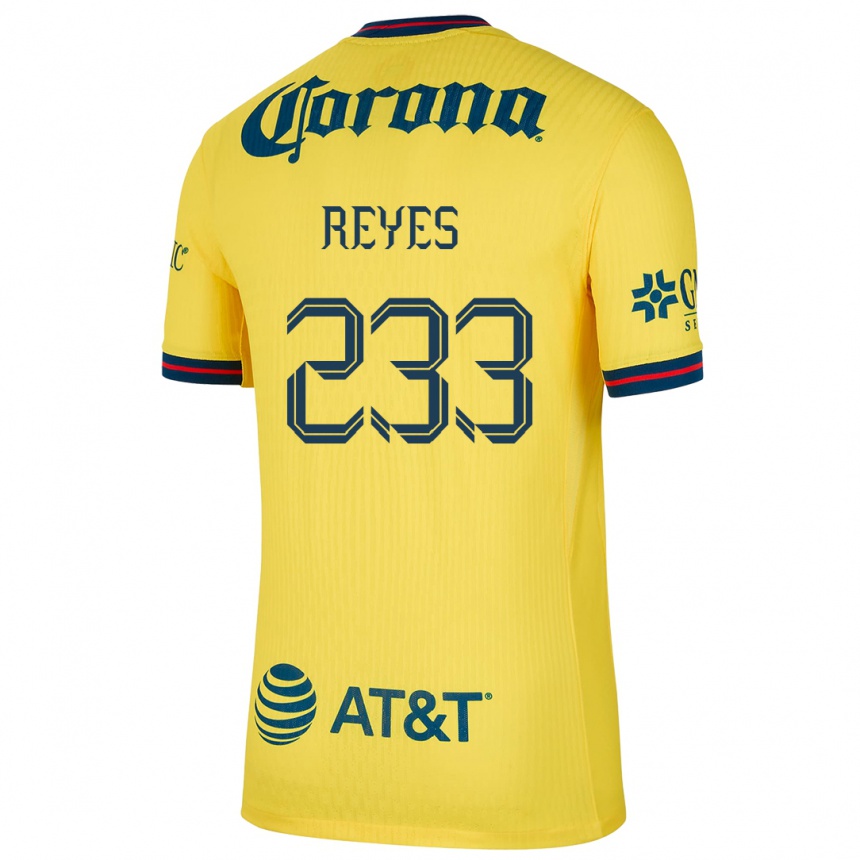 Niño Fútbol Camiseta Andrés Reyes #233 Amarillo Azul 1ª Equipación 2024/25 Perú