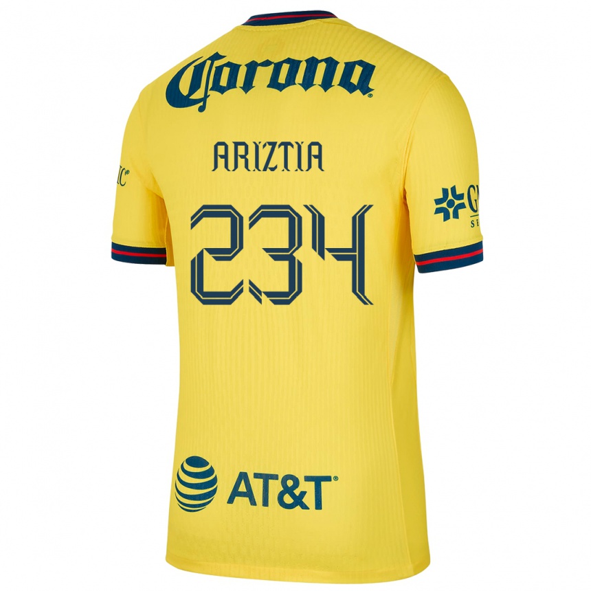 Niño Fútbol Camiseta Íñigo Ariztia #234 Amarillo Azul 1ª Equipación 2024/25 Perú