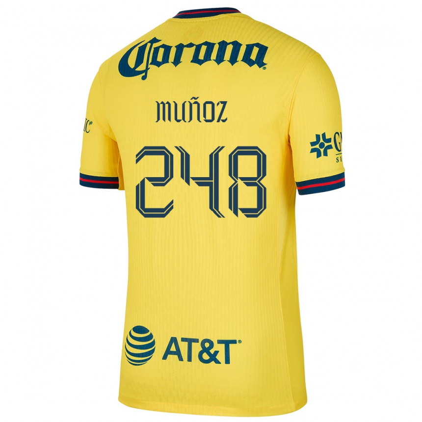 Niño Fútbol Camiseta Diego Muñoz #248 Amarillo Azul 1ª Equipación 2024/25 Perú