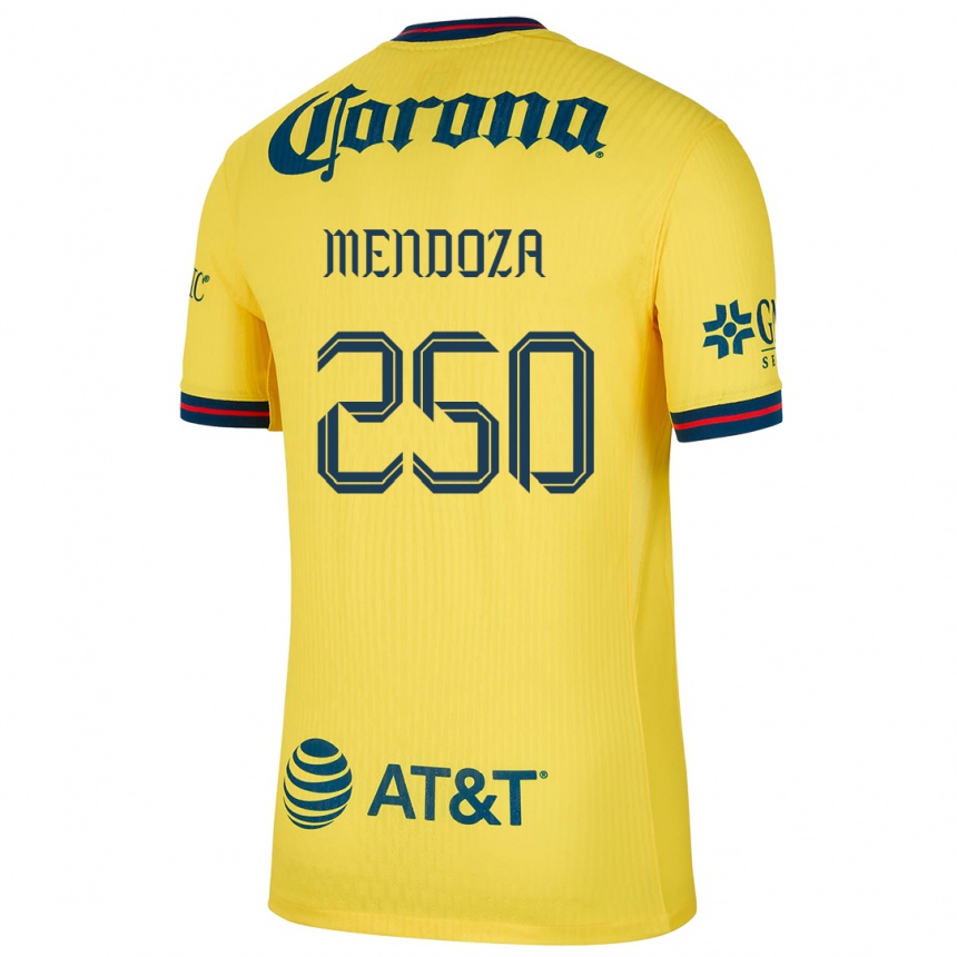 Niño Fútbol Camiseta Luis Mendoza #250 Amarillo Azul 1ª Equipación 2024/25 Perú