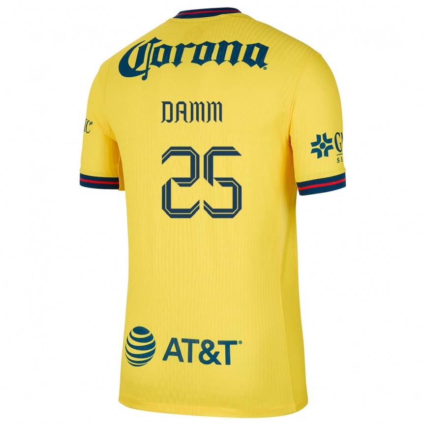 Niño Fútbol Camiseta Jurgen Damm #25 Amarillo Azul 1ª Equipación 2024/25 Perú