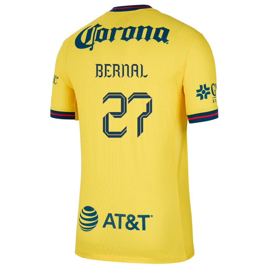 Niño Fútbol Camiseta Mayra Pelayo Bernal #27 Amarillo Azul 1ª Equipación 2024/25 Perú