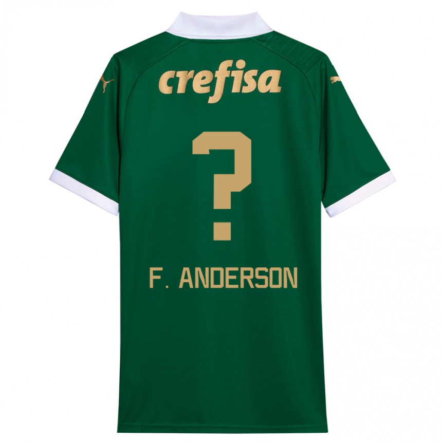 Niño Fútbol Camiseta Felipe Anderson #0 Verde Blanco 1ª Equipación 2024/25 Perú