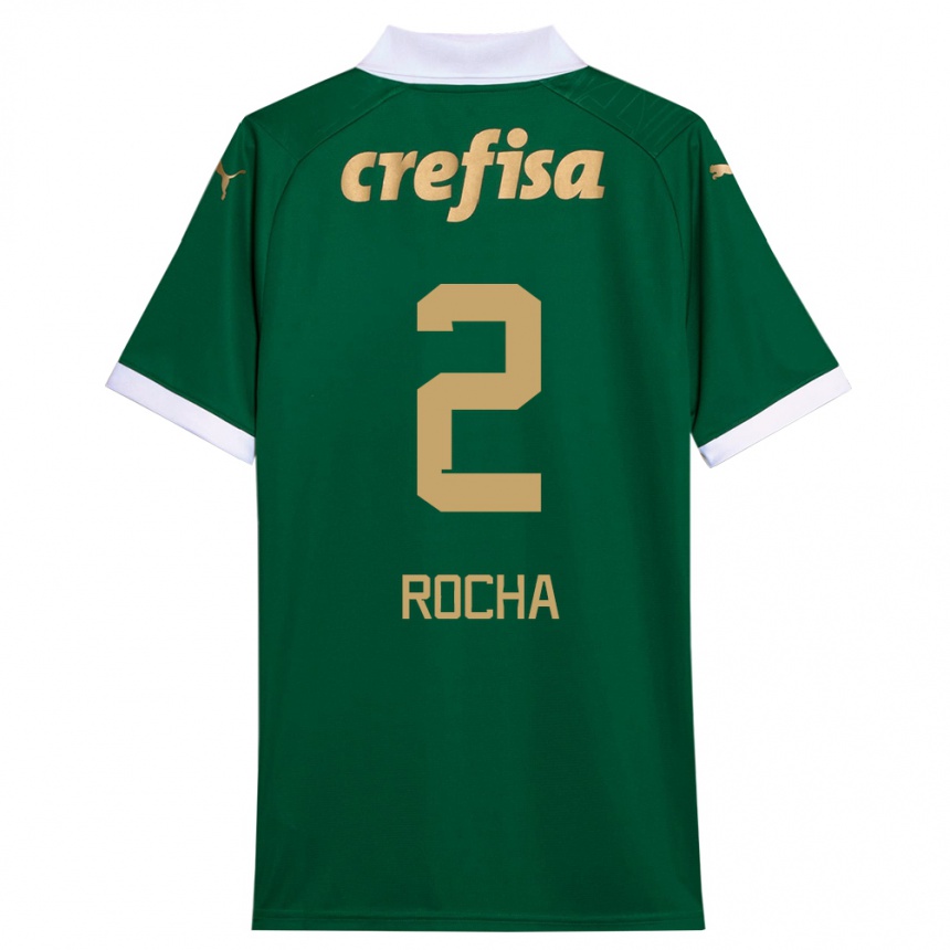 Niño Fútbol Camiseta Marcos Rocha #2 Verde Blanco 1ª Equipación 2024/25 Perú