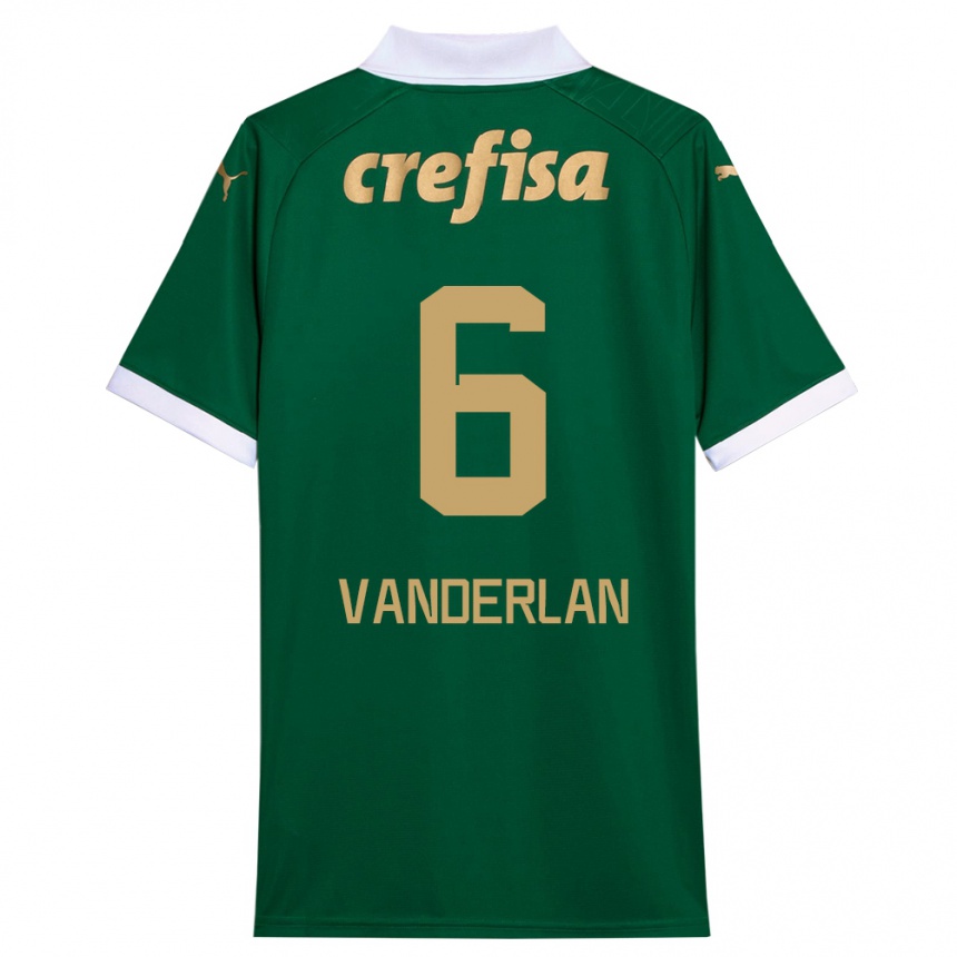 Niño Fútbol Camiseta Vanderlan #6 Verde Blanco 1ª Equipación 2024/25 Perú