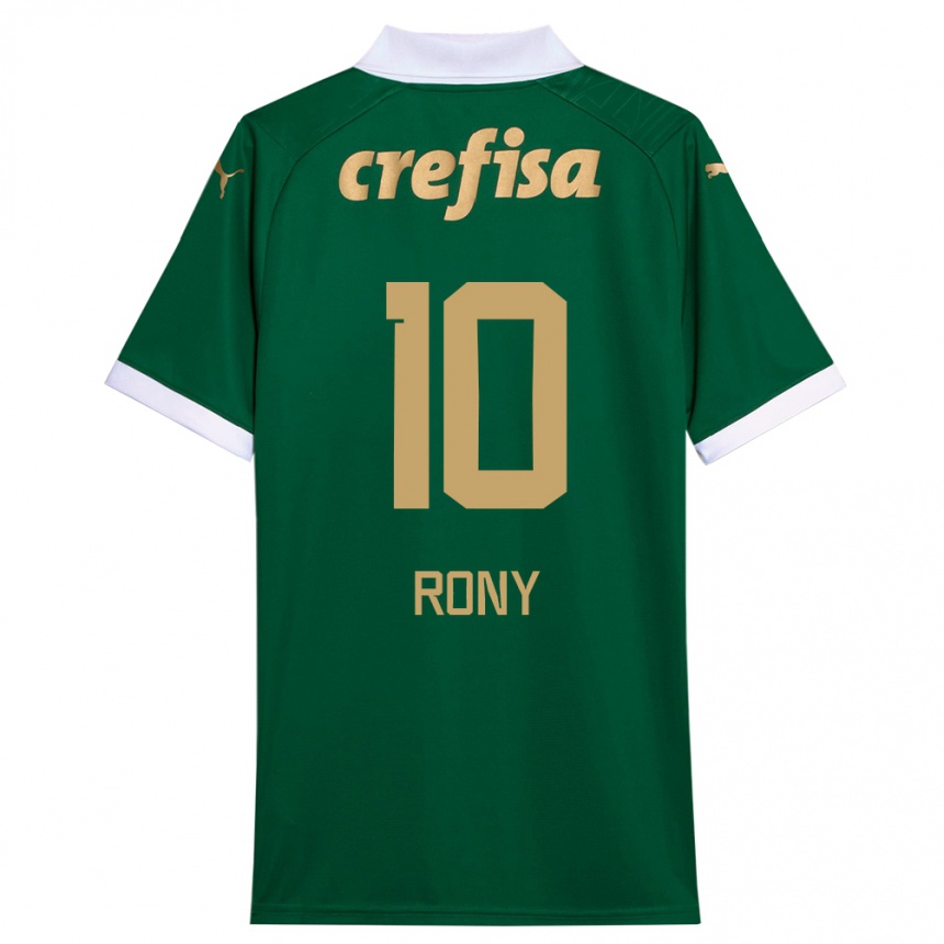 Niño Fútbol Camiseta Rony #10 Verde Blanco 1ª Equipación 2024/25 Perú