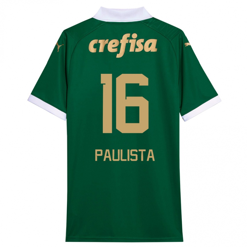 Niño Fútbol Camiseta Caio Paulista #16 Verde Blanco 1ª Equipación 2024/25 Perú