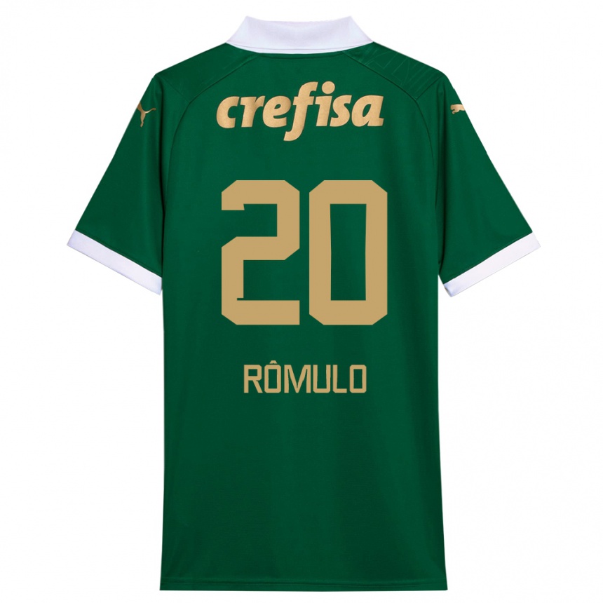 Niño Fútbol Camiseta Rômulo #20 Verde Blanco 1ª Equipación 2024/25 Perú