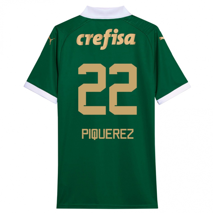 Niño Fútbol Camiseta Joaquín Piquerez #22 Verde Blanco 1ª Equipación 2024/25 Perú