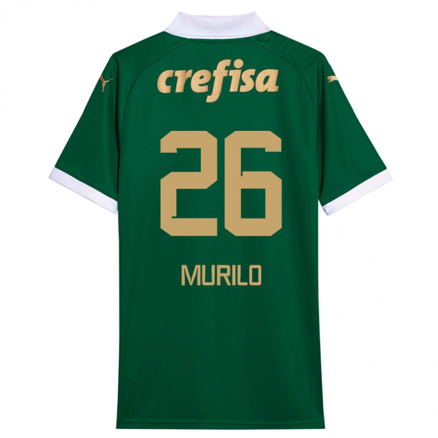 Niño Fútbol Camiseta Murilo #26 Verde Blanco 1ª Equipación 2024/25 Perú