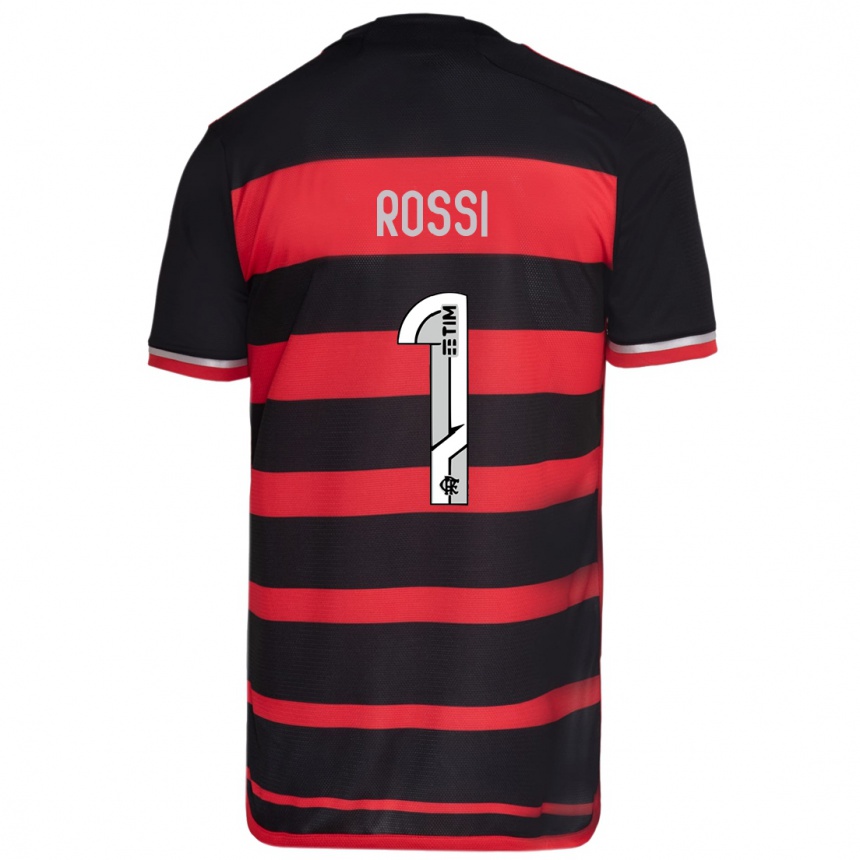 Niño Fútbol Camiseta Agustin Rossi #1 Negro Rojo 1ª Equipación 2024/25 Perú