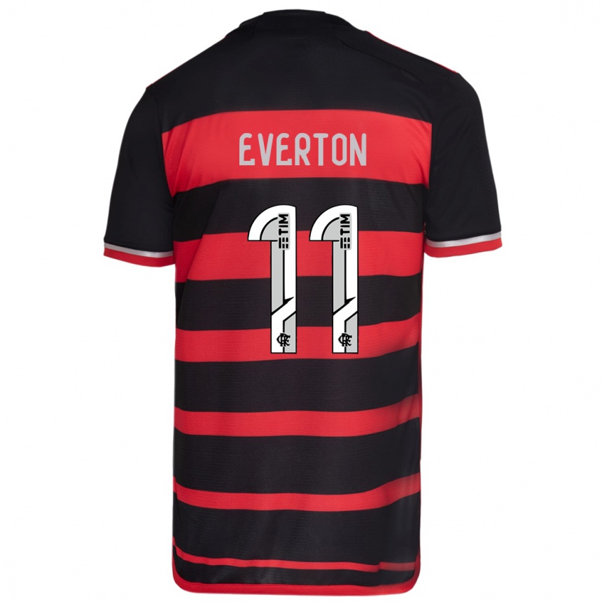 Niño Fútbol Camiseta Everton #11 Negro Rojo 1ª Equipación 2024/25 Perú