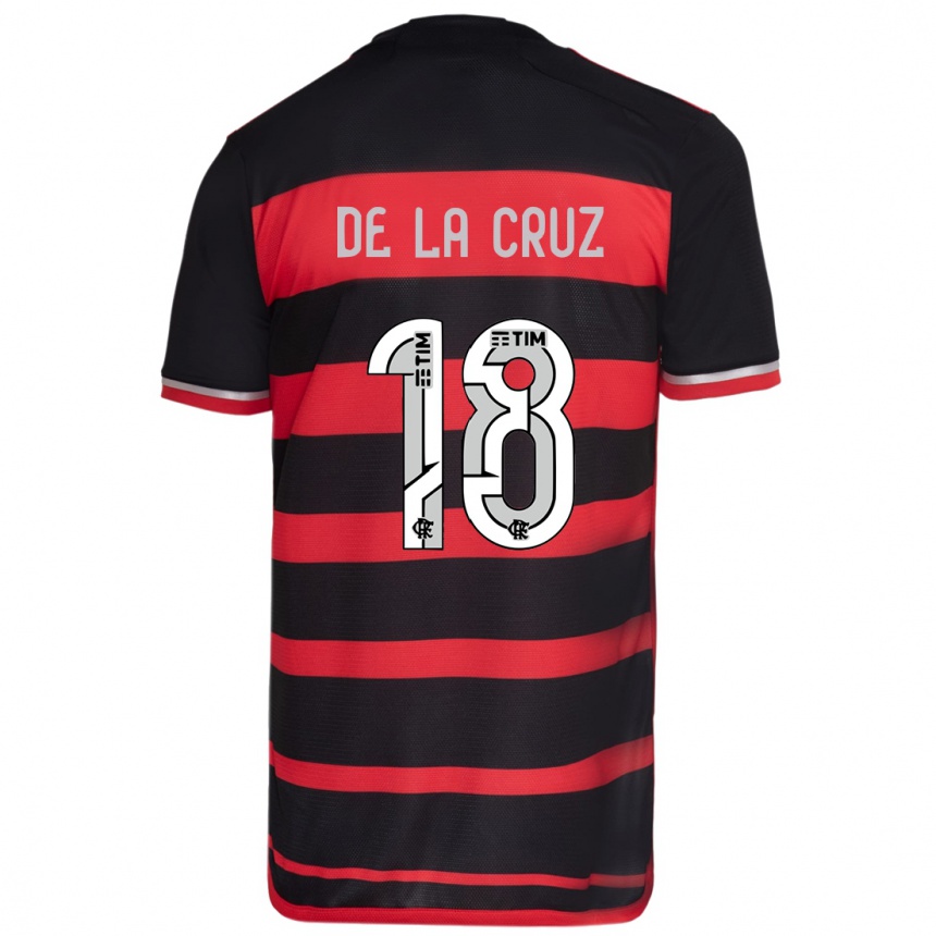 Niño Fútbol Camiseta Nicolás De La Cruz #18 Negro Rojo 1ª Equipación 2024/25 Perú