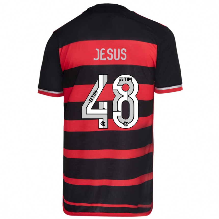 Niño Fútbol Camiseta Igor Jesus #48 Negro Rojo 1ª Equipación 2024/25 Perú