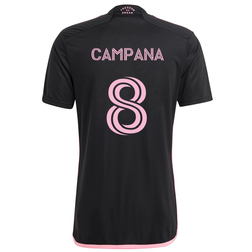 Niño Fútbol Camiseta Leonardo Campana #8 Negro 2ª Equipación 2024/25 Perú