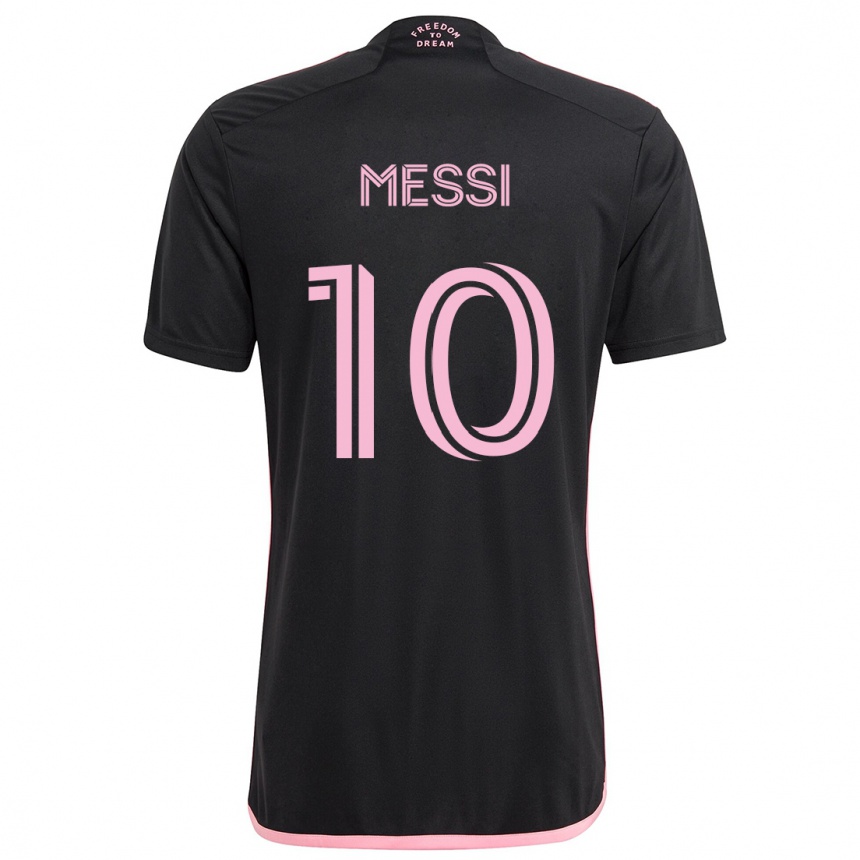 Niño Fútbol Camiseta Lionel Messi #10 Negro 2ª Equipación 2024/25 Perú