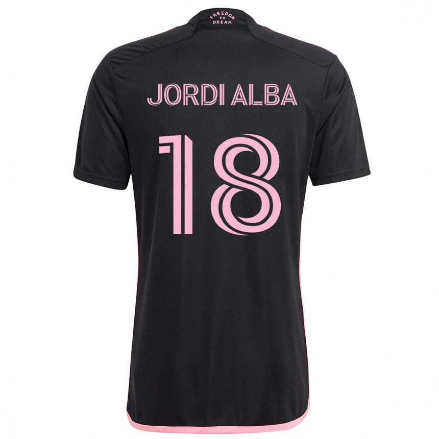 Niño Fútbol Camiseta Jordi Alba #18 Negro 2ª Equipación 2024/25 Perú