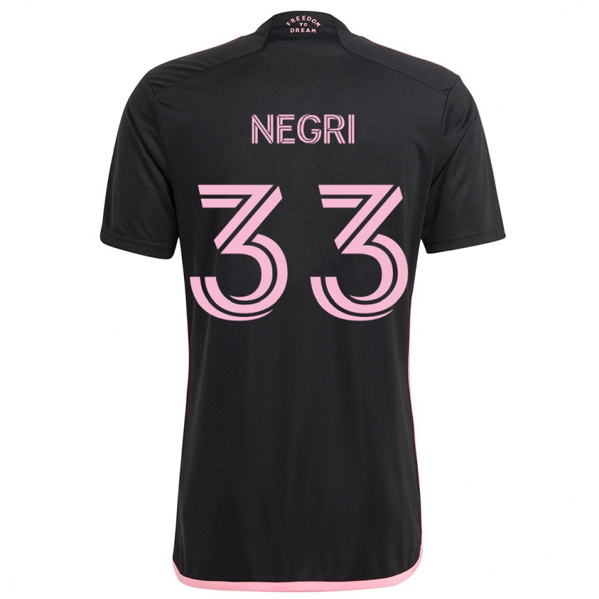 Niño Fútbol Camiseta Franco Negri #33 Negro 2ª Equipación 2024/25 Perú