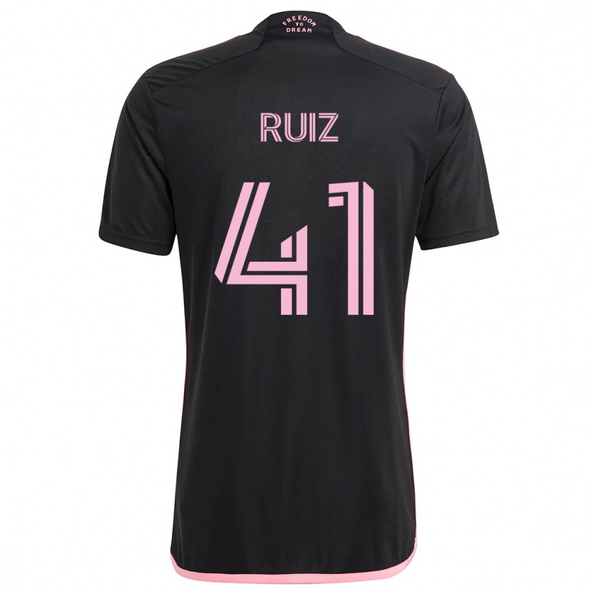 Niño Fútbol Camiseta David Ruíz #41 Negro 2ª Equipación 2024/25 Perú