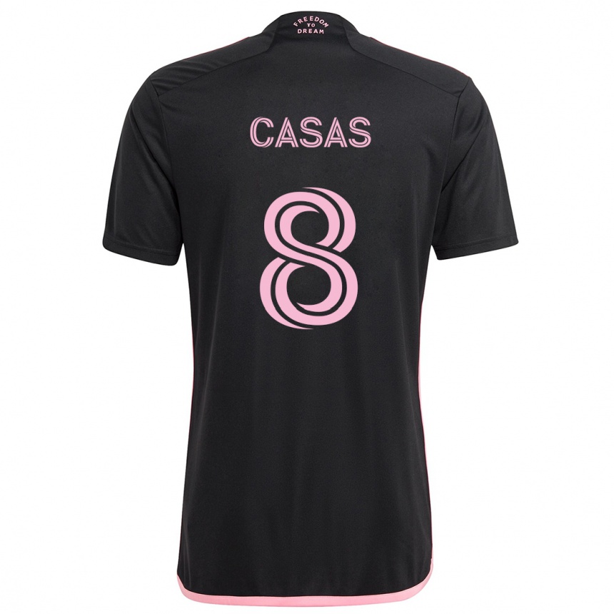 Niño Fútbol Camiseta Pep Casas #8 Negro 2ª Equipación 2024/25 Perú