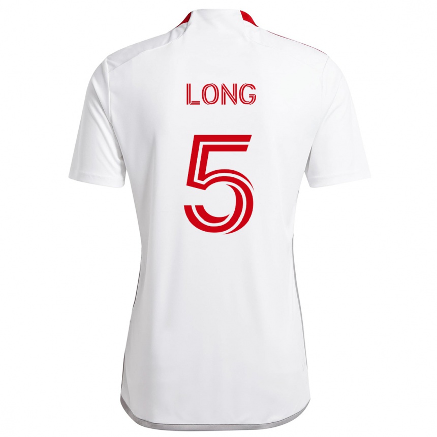 Niño Fútbol Camiseta Kevin Long #5 Blanco Rojo 2ª Equipación 2024/25 Perú