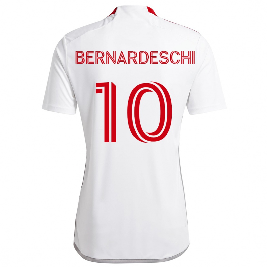 Niño Fútbol Camiseta Federico Bernardeschi #10 Blanco Rojo 2ª Equipación 2024/25 Perú