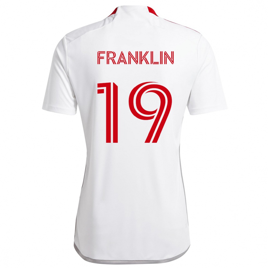 Niño Fútbol Camiseta Kobe Franklin #19 Blanco Rojo 2ª Equipación 2024/25 Perú