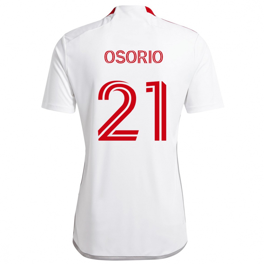 Niño Fútbol Camiseta Jonathan Osorio #21 Blanco Rojo 2ª Equipación 2024/25 Perú