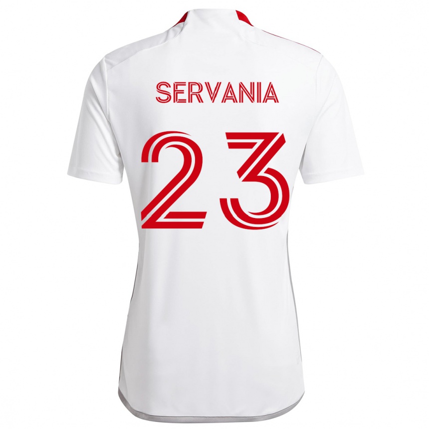 Niño Fútbol Camiseta Brandon Servania #23 Blanco Rojo 2ª Equipación 2024/25 Perú