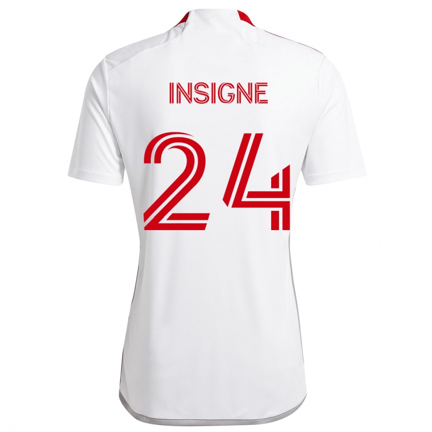 Niño Fútbol Camiseta Lorenzo Insigne #24 Blanco Rojo 2ª Equipación 2024/25 Perú