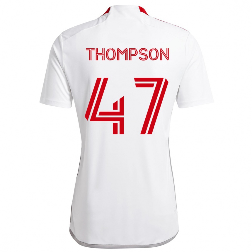 Niño Fútbol Camiseta Kosi Thompson #47 Blanco Rojo 2ª Equipación 2024/25 Perú