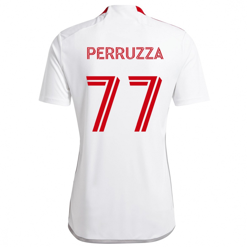 Niño Fútbol Camiseta Jordan Perruzza #77 Blanco Rojo 2ª Equipación 2024/25 Perú