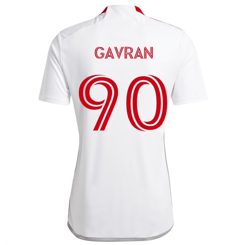 Niño Fútbol Camiseta Luka Gavran #90 Blanco Rojo 2ª Equipación 2024/25 Perú