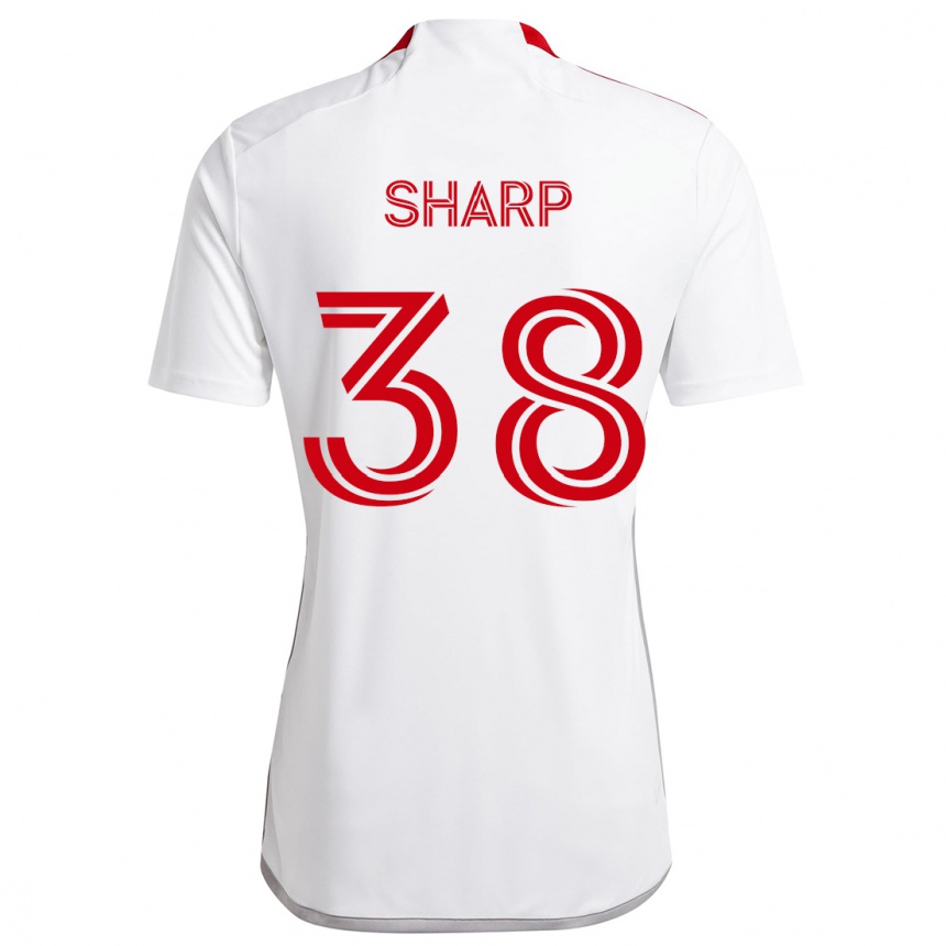 Niño Fútbol Camiseta Charlie Sharp #38 Blanco Rojo 2ª Equipación 2024/25 Perú