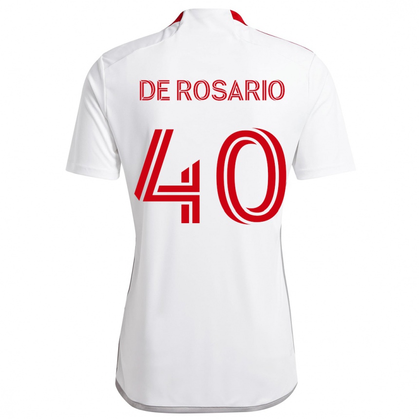 Niño Fútbol Camiseta Adisa De Rosario #40 Blanco Rojo 2ª Equipación 2024/25 Perú