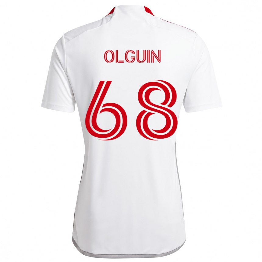 Niño Fútbol Camiseta Lucas Olguin #68 Blanco Rojo 2ª Equipación 2024/25 Perú