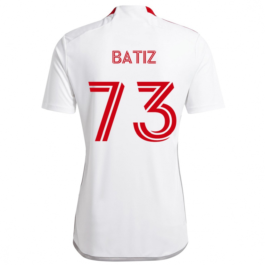 Niño Fútbol Camiseta Jesus Batiz #73 Blanco Rojo 2ª Equipación 2024/25 Perú