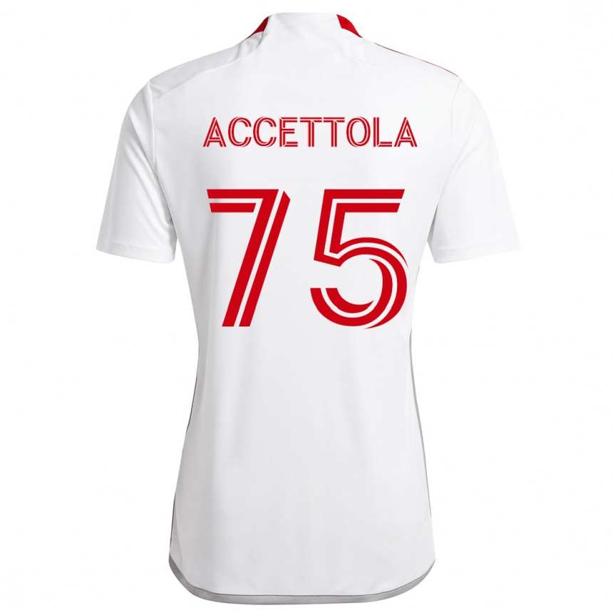 Niño Fútbol Camiseta Luca Accettola #75 Blanco Rojo 2ª Equipación 2024/25 Perú