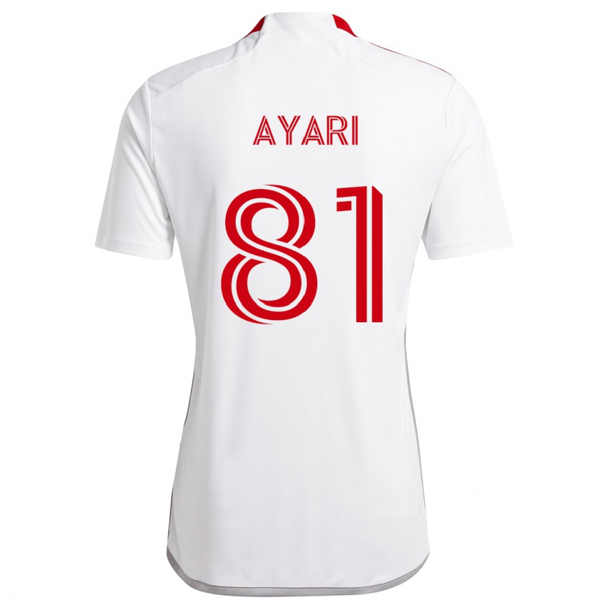 Niño Fútbol Camiseta Hassan Ayari #81 Blanco Rojo 2ª Equipación 2024/25 Perú