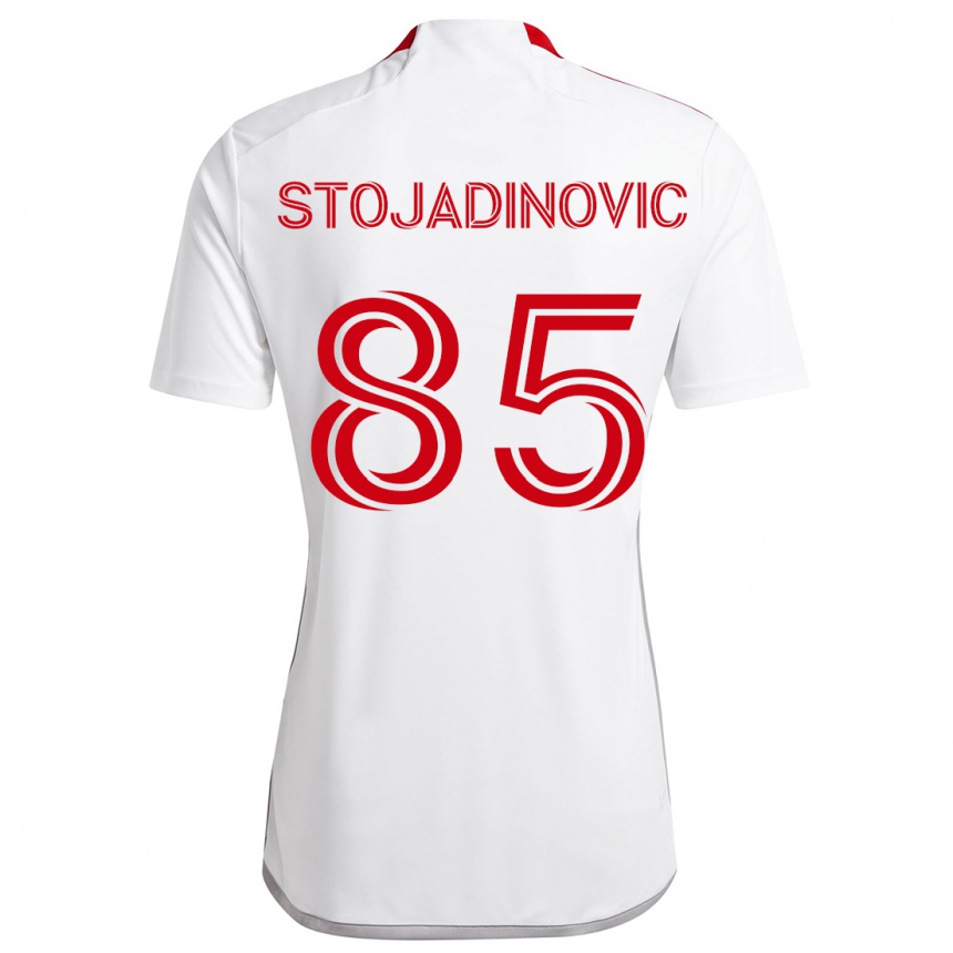 Niño Fútbol Camiseta Marko Stojadinovic #85 Blanco Rojo 2ª Equipación 2024/25 Perú