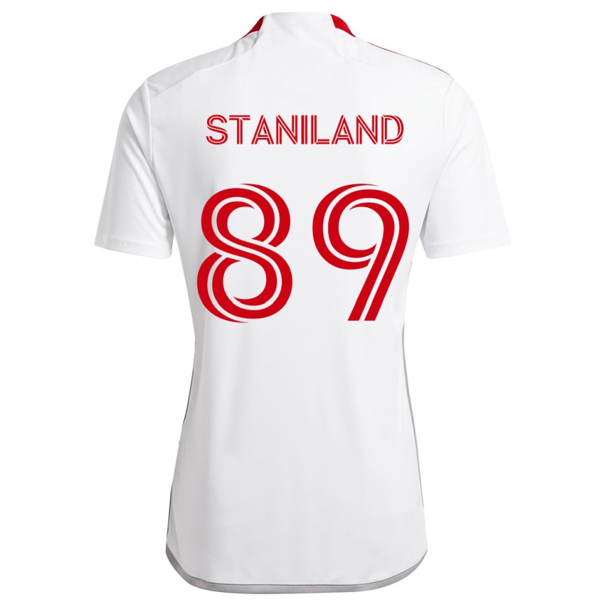 Niño Fútbol Camiseta Charlie Staniland #89 Blanco Rojo 2ª Equipación 2024/25 Perú