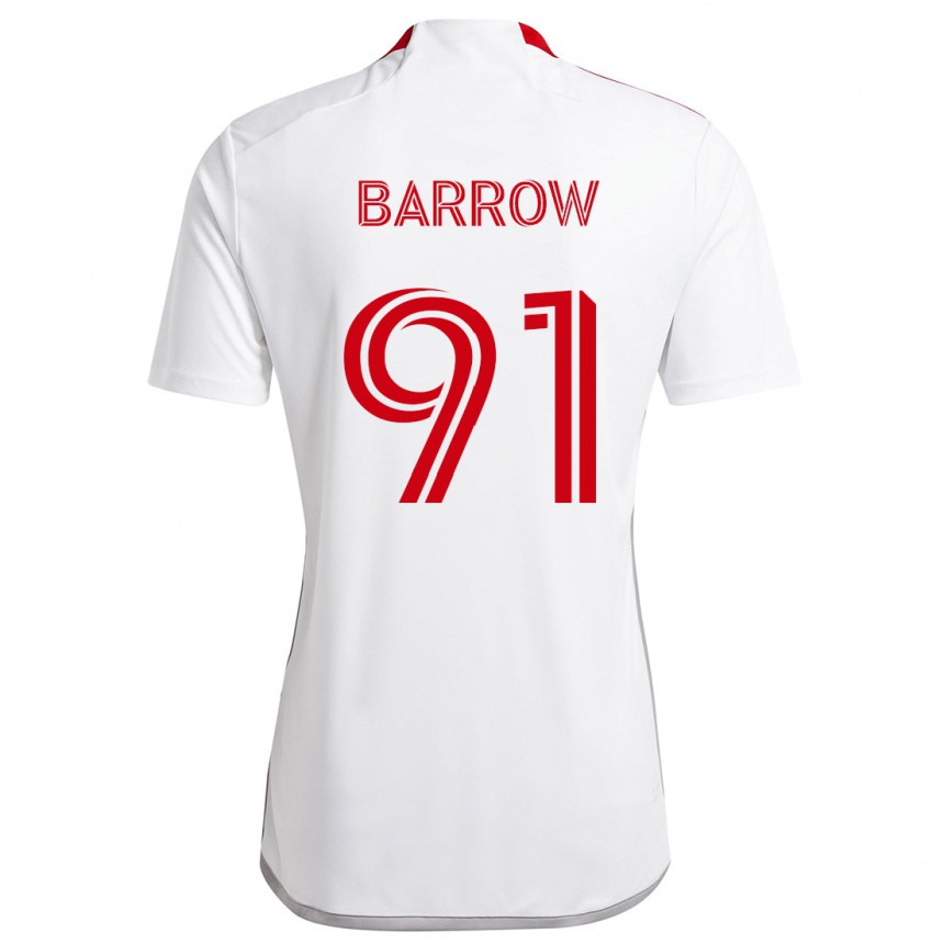 Niño Fútbol Camiseta Dékwon Barrow #91 Blanco Rojo 2ª Equipación 2024/25 Perú