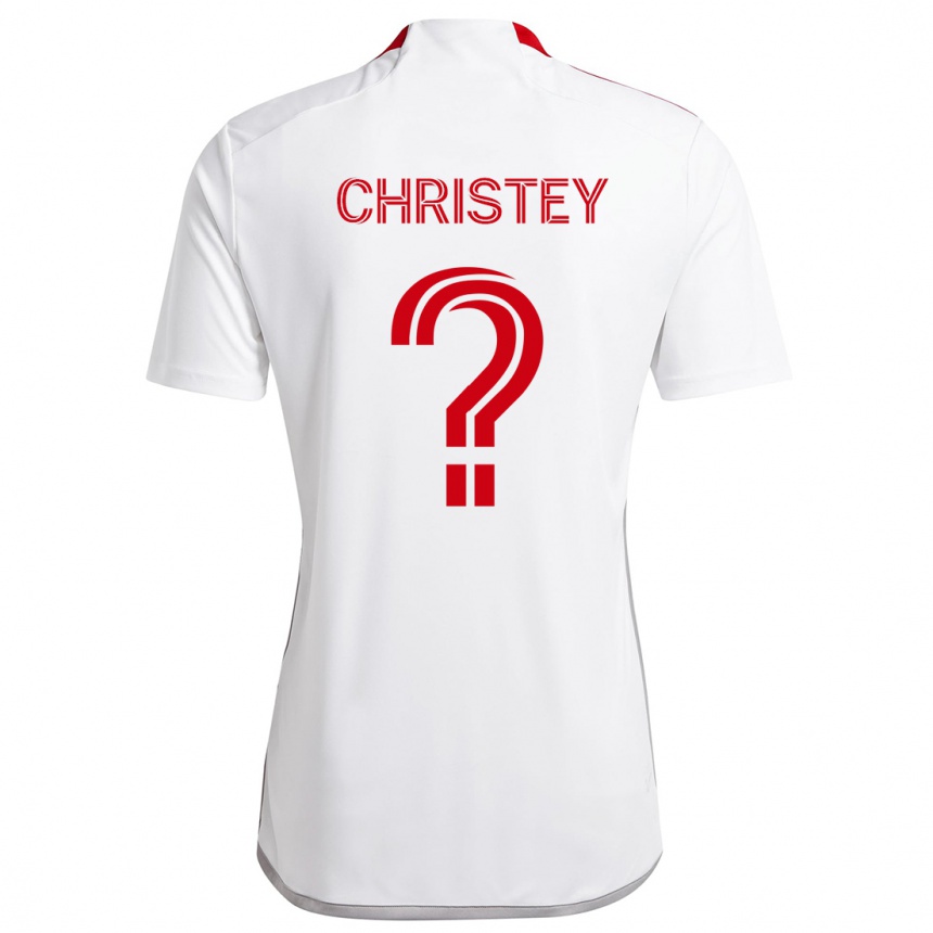 Niño Fútbol Camiseta Quentin Christey #0 Blanco Rojo 2ª Equipación 2024/25 Perú