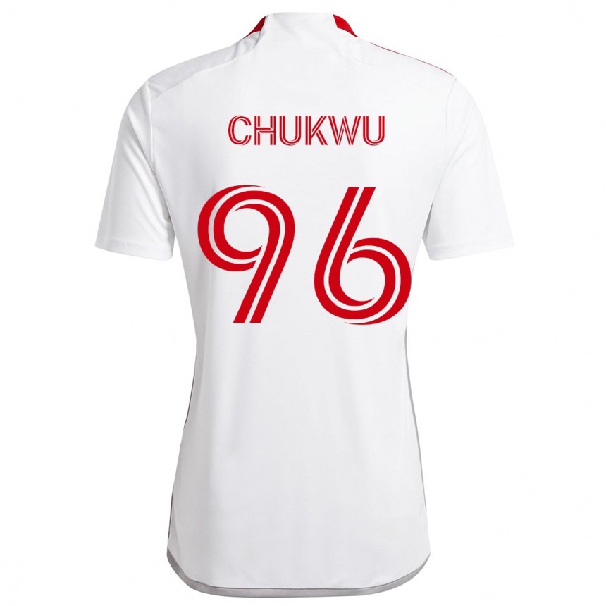 Niño Fútbol Camiseta Richard Chukwu #96 Blanco Rojo 2ª Equipación 2024/25 Perú