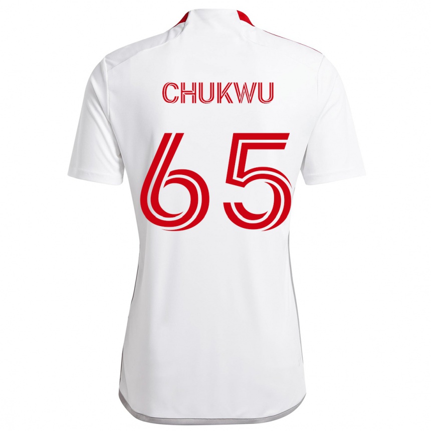 Niño Fútbol Camiseta Joses Chukwu #65 Blanco Rojo 2ª Equipación 2024/25 Perú