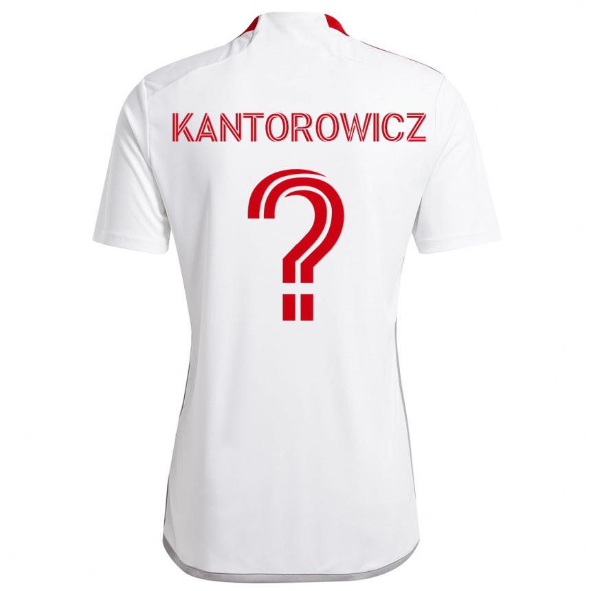 Niño Fútbol Camiseta Dominic Kantorowicz #0 Blanco Rojo 2ª Equipación 2024/25 Perú