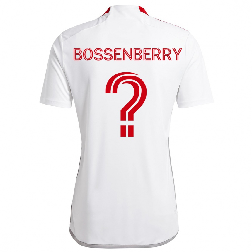 Niño Fútbol Camiseta Antone Bossenberry #0 Blanco Rojo 2ª Equipación 2024/25 Perú