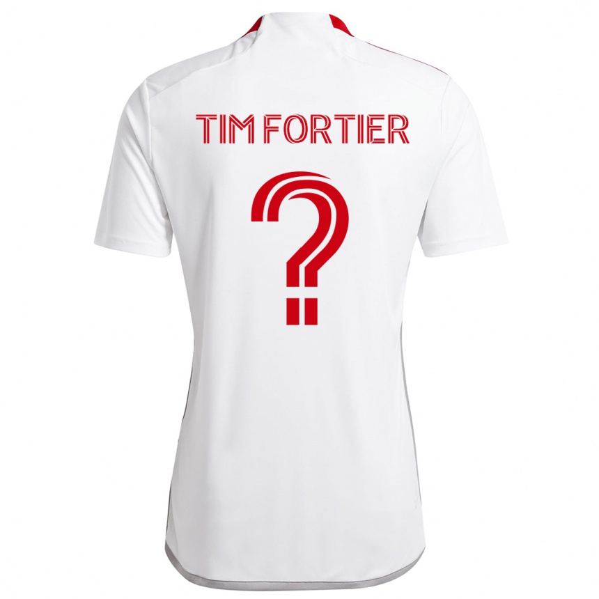 Niño Fútbol Camiseta Tim Fortier #0 Blanco Rojo 2ª Equipación 2024/25 Perú