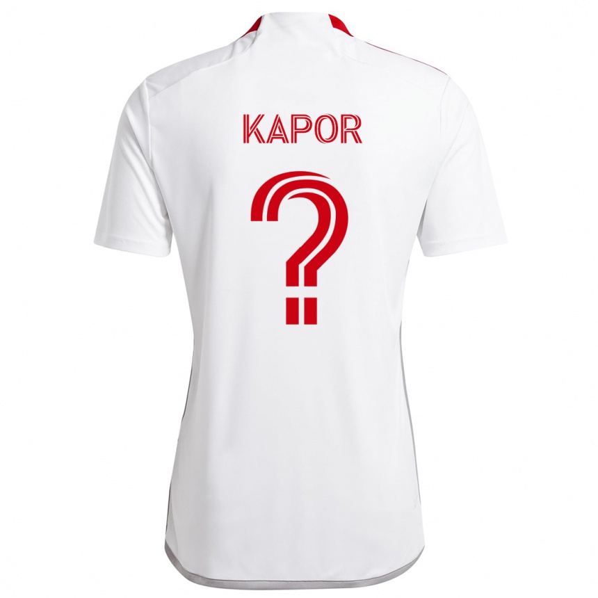 Niño Fútbol Camiseta Stefan Kapor #0 Blanco Rojo 2ª Equipación 2024/25 Perú